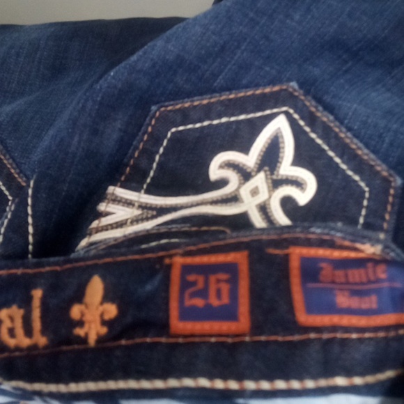 Rock Revival Women's 26 Bootcut Jamie Bejeweled Faux Leather Flap Pockets NWT - Picture 6 of 11